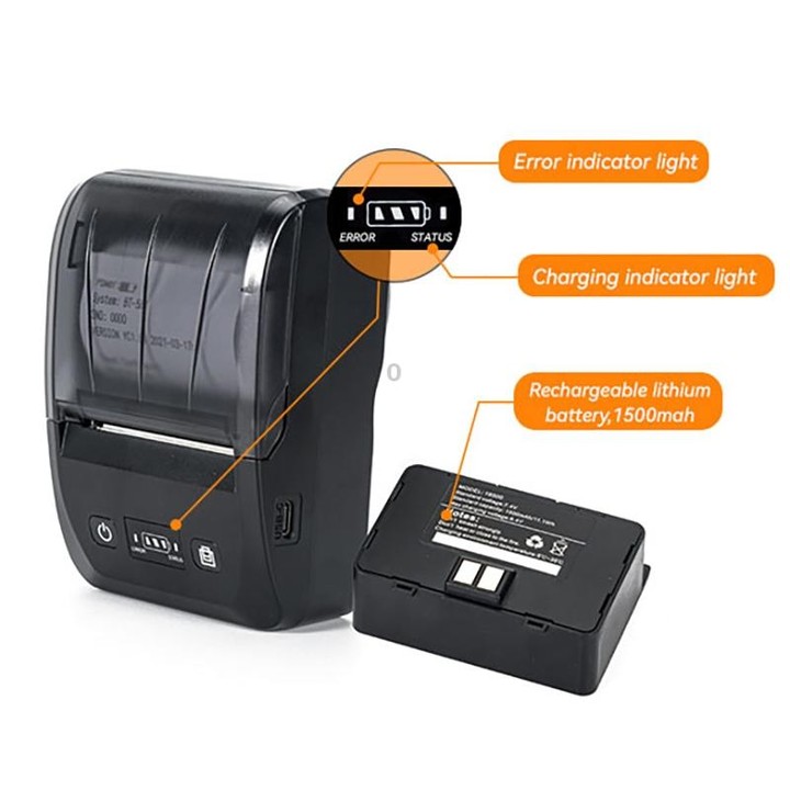 BT-581 58mm USB-C/Type-C + Bluetooth Portable Thermal Printer(EU Plug)