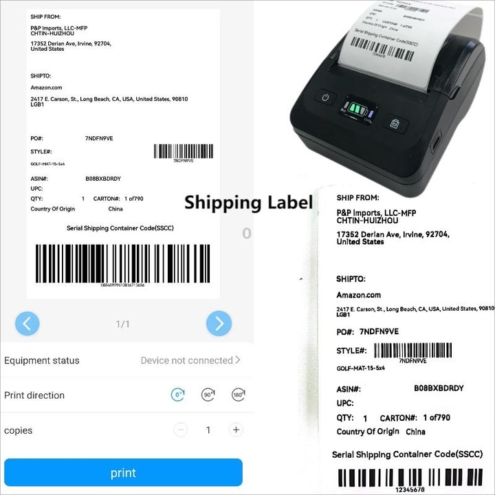 BT-802 80mm USB-C/Type-C + Bluetooth Portable Thermal Printer(EU Plug)