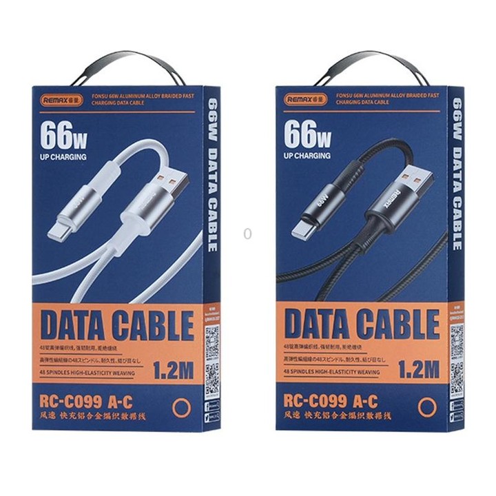 REMAX RC-C099 1.2m 66W USB to Type-C Fast Charging Braided Data Cable(Black)