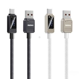 REMAX RC-C070 1.2m 66W USB to Type-C Digital Display Braided Fast Charging Cable(White)