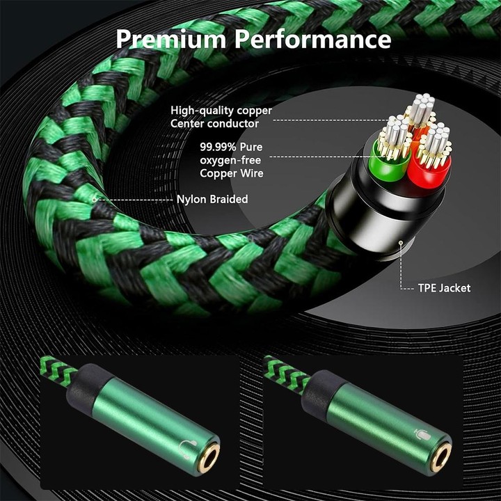 USB-A to Dual 3.5mm Separate Style Audio Adapter Cable, Length:0.5m(Green)
