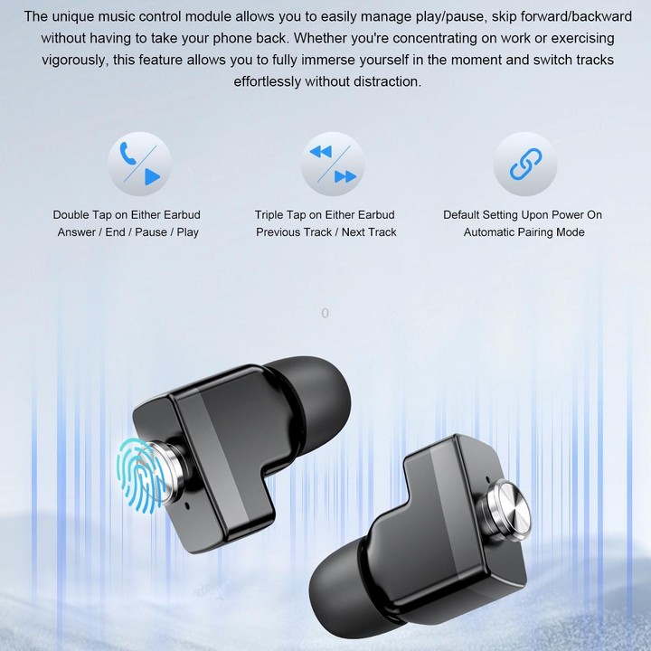 G95 1.53 inch IPS Screen 2 in 1 Bluetooth Earphone Smart Watch(Black)