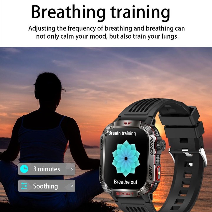 HT29 2.01 inch IPS Screen Triple Proof Smart Watch with Banknote Detector Light(Yellow)