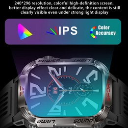 HT29 2.01 inch IPS Screen Triple Proof Smart Watch with Banknote Detector Light(Yellow)