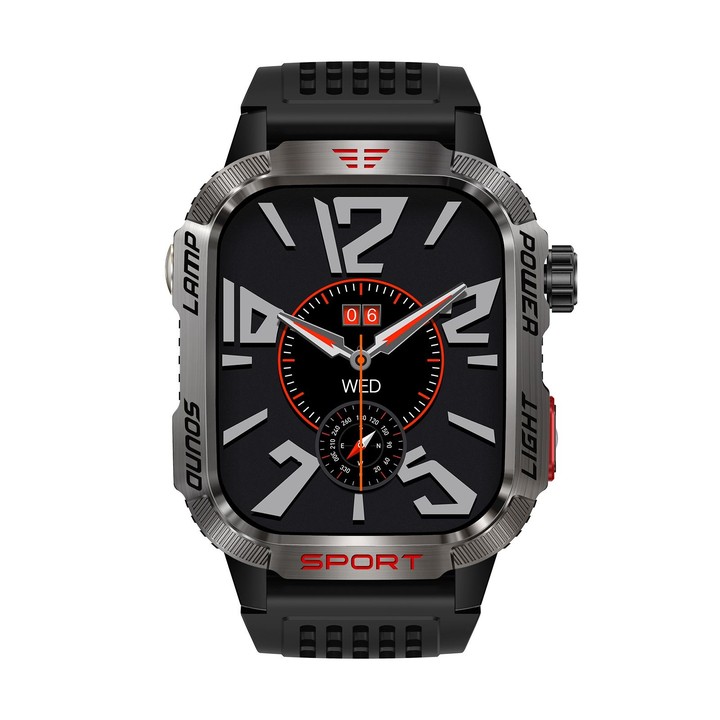 HT29 2.01 inch IPS Screen Triple Proof Smart Watch with Banknote Detector Light(Black)