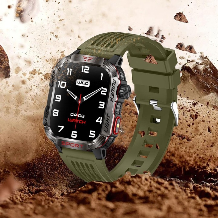 HT29 2.01 inch IPS Screen Triple Proof Smart Watch with Banknote Detector Light(Green)