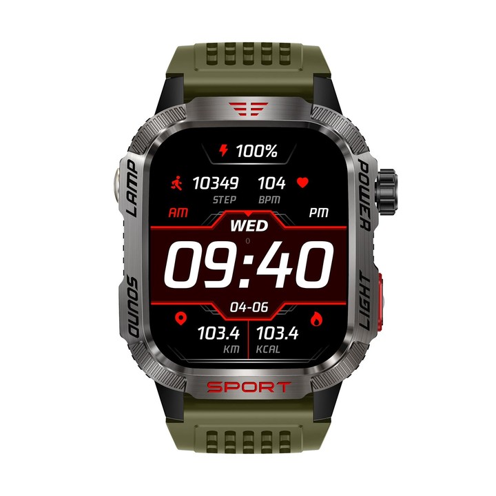 HT29 2.01 inch IPS Screen Triple Proof Smart Watch with Banknote Detector Light(Green)