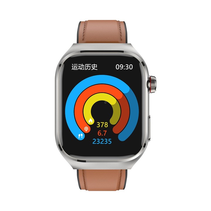 TK16 2.04 inch LCD Screen Leather Strap Smart Watch Supports Health Monitoring(Brown)