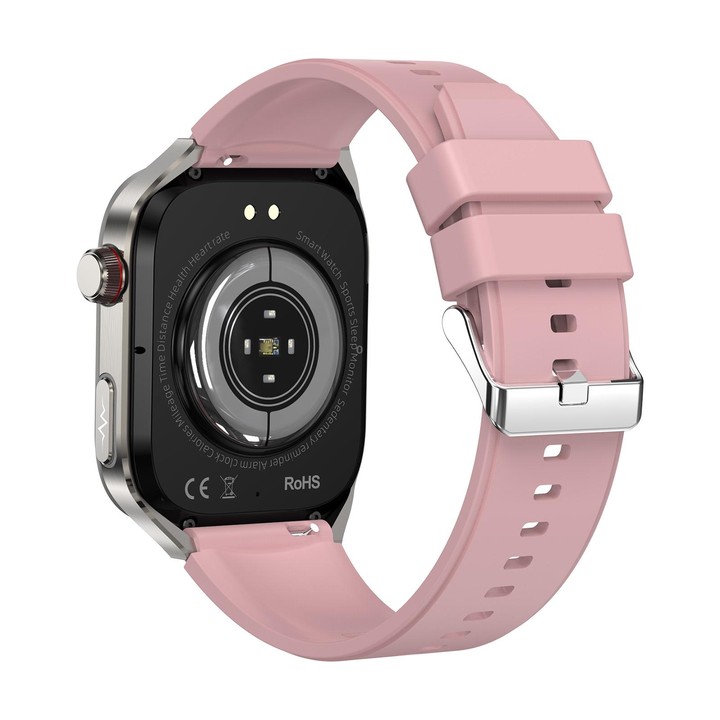 TK16 2.04 inch LCD Screen Silicone Strap Smart Watch Supports Health Monitoring(Pink)