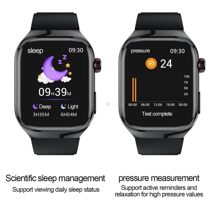TK16 2.04 inch LCD Screen Steel Strap Smart Watch Supports Health Monitoring(Black)