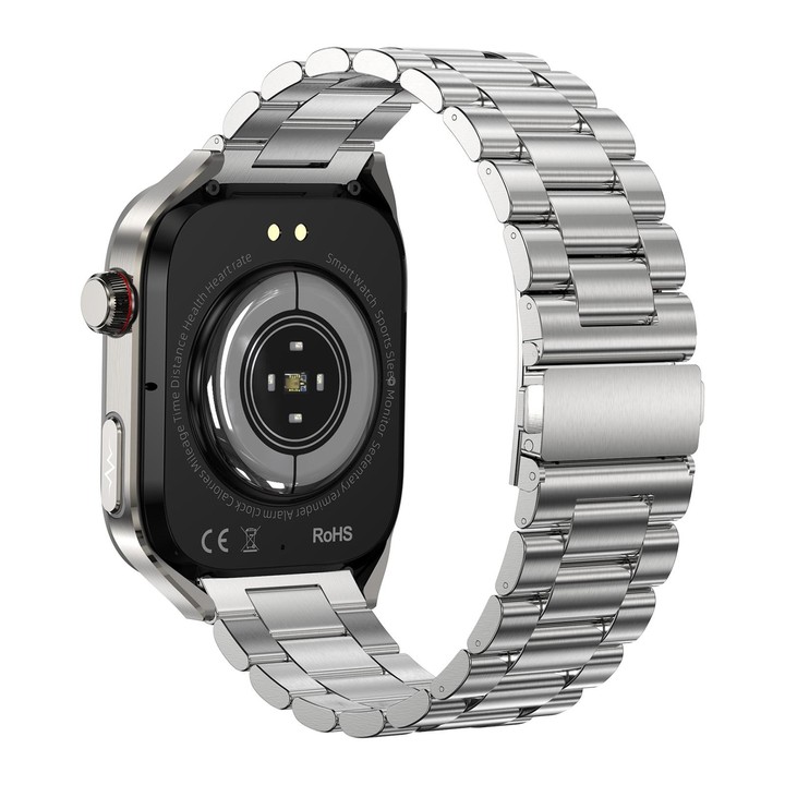 TK16 2.04 inch LCD Screen Steel Strap Smart Watch Supports Health Monitoring(Silver)