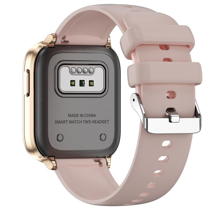 X9 1.85 inch Square Screen 2 in 1 Bluetooth Earphone Smart Watch(Gold Pink)