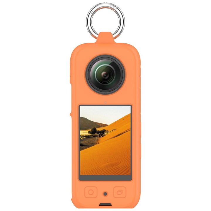 For Insta360 X4 Portable Silicone Protective Case(Orange)