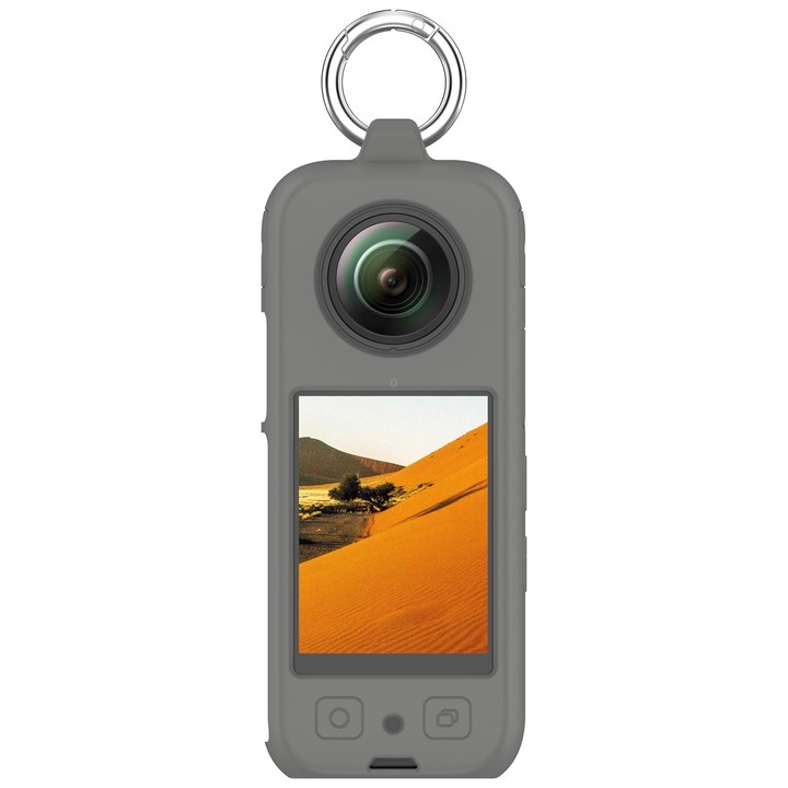 For Insta360 X4 Portable Silicone Protective Case(Dark Grey)