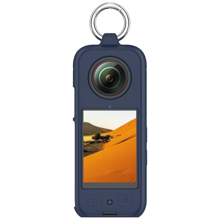 For Insta360 X4 Portable Silicone Protective Case(Midnight Blue)