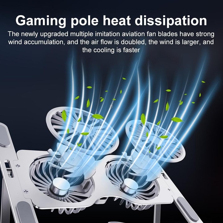R- JUST HZ45 Aluminum Alloy Laptop Dual-core Cooling Stand(Black)