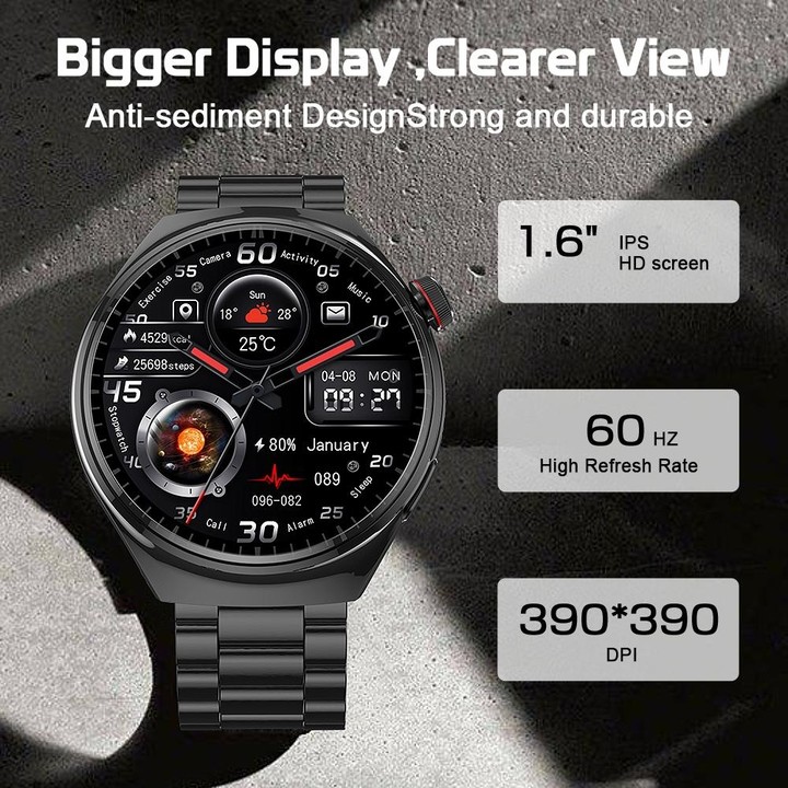 LF38 1.6 inch IPS Screen Steel Strap Smart Watch Supports Blood Oxygen Monitoring(Silver)