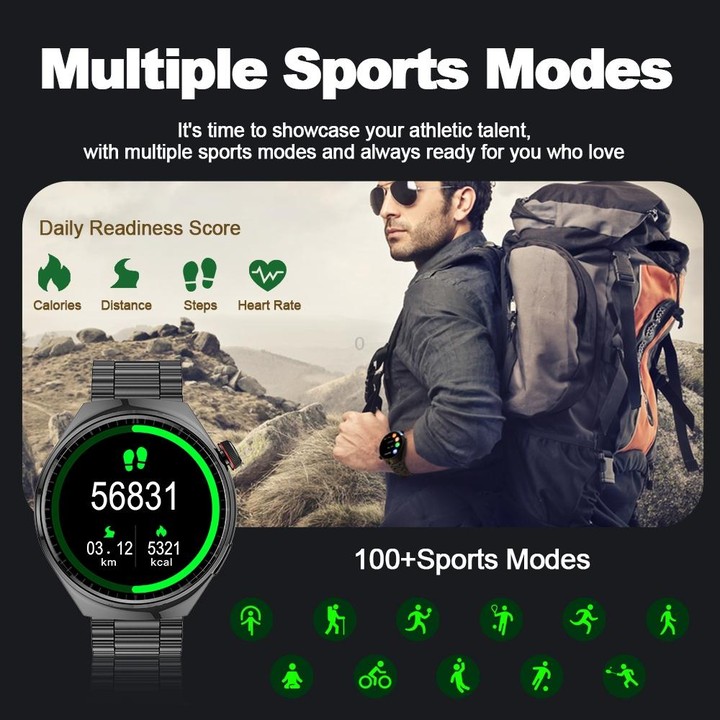 LF38 1.6 inch IPS Screen Steel Strap Smart Watch Supports Blood Oxygen Monitoring(Silver)