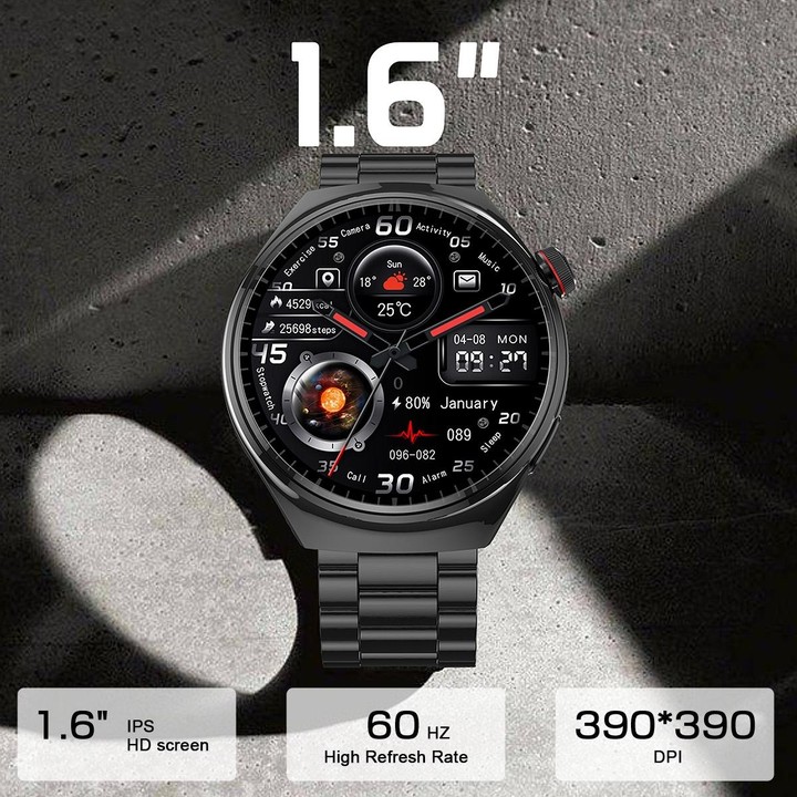 LF38 1.6 inch IPS Screen Steel Strap Smart Watch Supports Blood Oxygen Monitoring(Silver)
