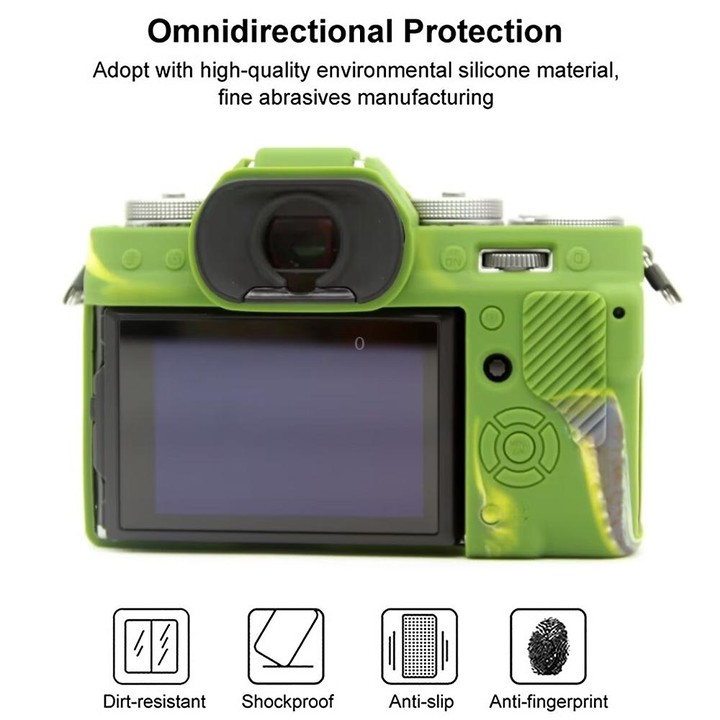 For FUJIFILM X-T5 Soft Silicone Protective Case(Camouflage)