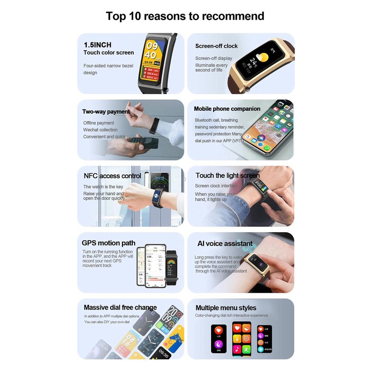 B7 Pro 1.5 inch 2 in 1 Bluetooth Earphone Silicone Strap Smart Watch, Support Heart Rate / Sleep Monitoring(Black)