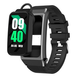 B7 Pro 1.5 inch 2 in 1 Bluetooth Earphone Silicone Strap Smart Watch, Support Heart Rate / Sleep Monitoring(Black)