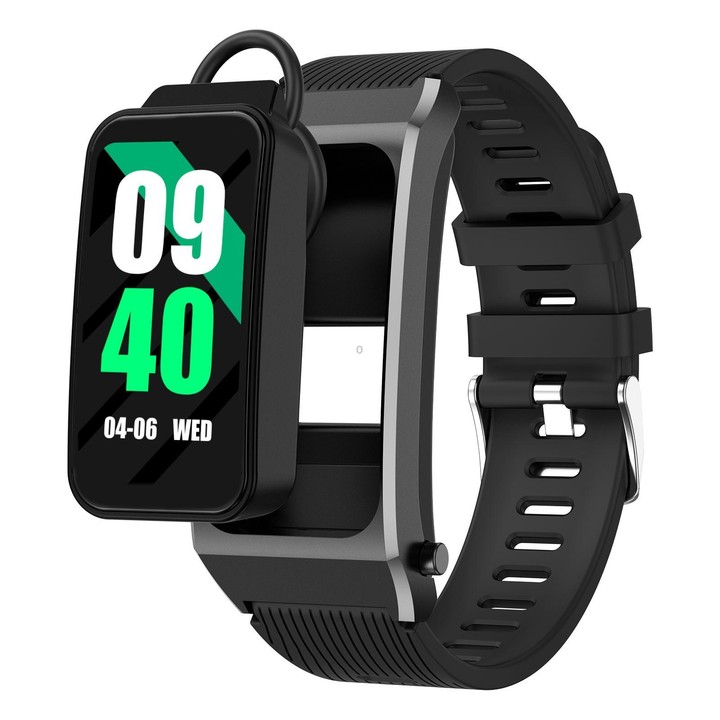 B7 Pro 1.5 inch 2 in 1 Bluetooth Earphone Silicone Strap Smart Watch, Support Heart Rate / Sleep Monitoring(Black)