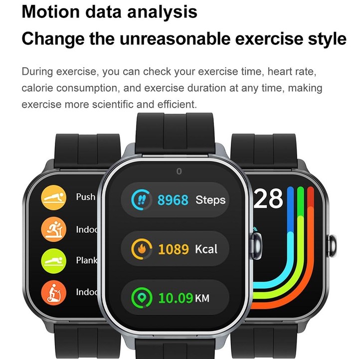 D8 Pro 2.01 inch 2 in 1 Bluetooth Earphone Silicone Strap Smart Watch, Support NFC with Cover(Space Grey)