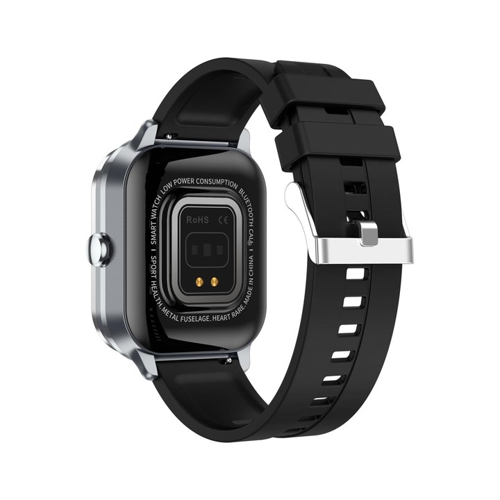 D8 Pro 2.01 inch 2 in 1 Bluetooth Earphone Silicone Strap Smart Watch, Support NFC with Cover(Space Grey)