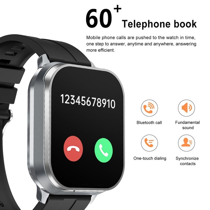 D8 Pro 2.01 inch 2 in 1 Bluetooth Earphone Steel Strap Smart Watch, Support NFC with Cover(Black)