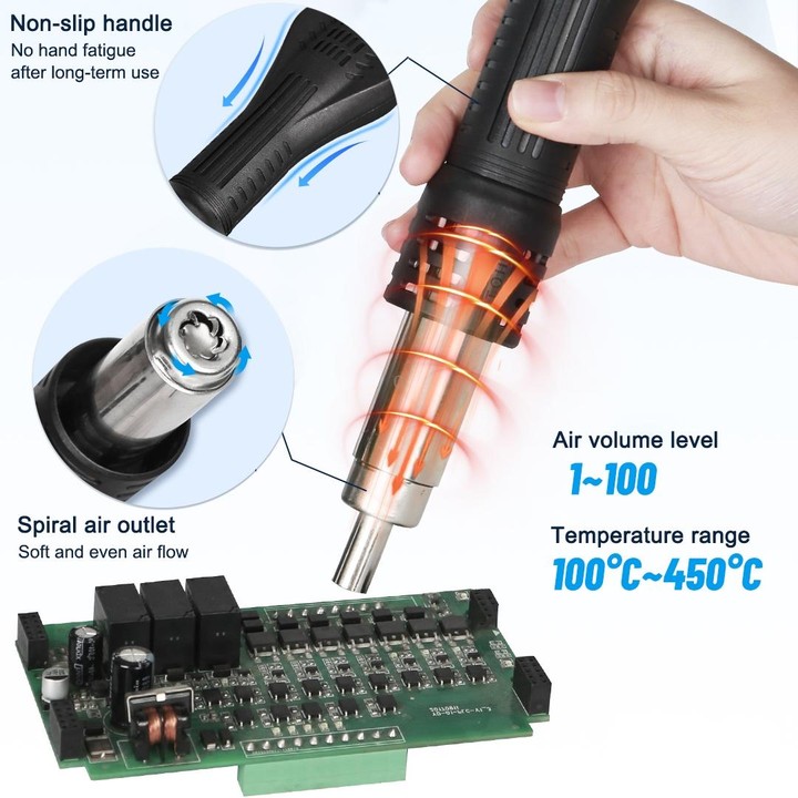 Kaisi 858Pro Smart Sleep Lead-free Digital Display Hot Air Gun Desoldering Station, Plug:EU Plug