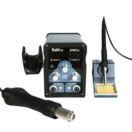 Kaisi 878Pro 2 in 1 Smart Sleep Lead-free Digital Display Hot Air Gun Soldering Iron Station, Plug:EU Plug
