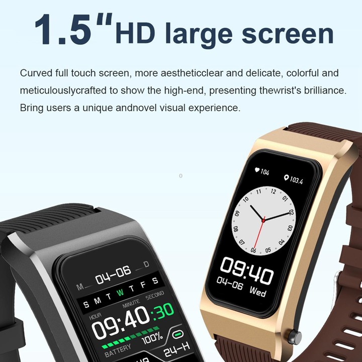 B7 Pro 1.5 inch 2 in 1 Bluetooth Earphone Silicone Strap Smart Watch, Support Heart Rate / Sleep Monitoring(Black)