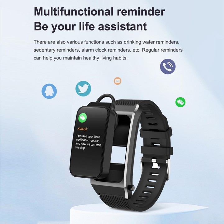B7 Pro 1.5 inch 2 in 1 Bluetooth Earphone Silicone Strap Smart Watch, Support Heart Rate / Sleep Monitoring(Gold)