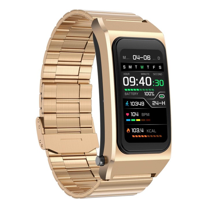 B7 Pro 1.5 inch 2 in 1 Bluetooth Earphone Silicone Strap Smart Watch, Support Heart Rate / Sleep Monitoring(Gold)