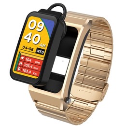 B7 Pro 1.5 inch 2 in 1 Bluetooth Earphone Silicone Strap Smart Watch, Support Heart Rate / Sleep Monitoring(Gold)