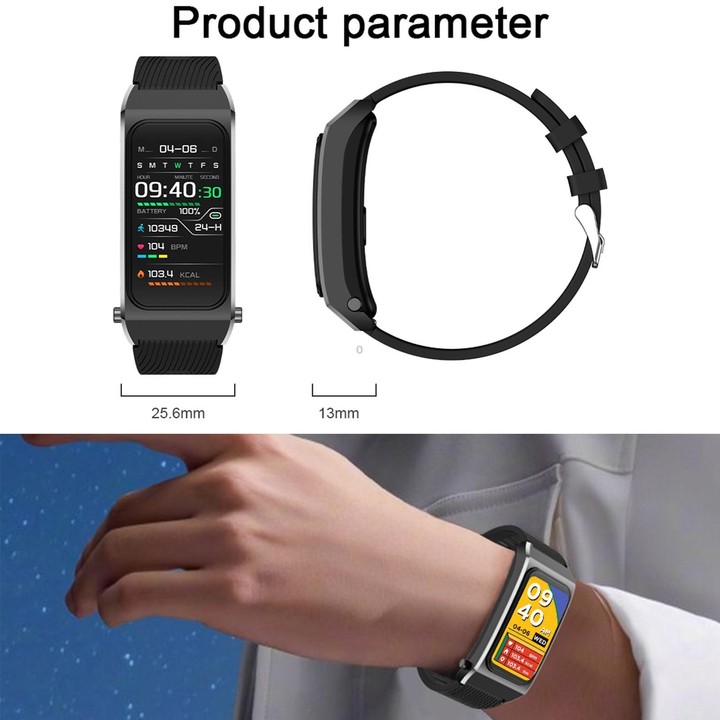 B7 Pro 1.5 inch 2 in 1 Bluetooth Earphone Silicone Strap Smart Watch, Support Heart Rate / Sleep Monitoring(Gold)