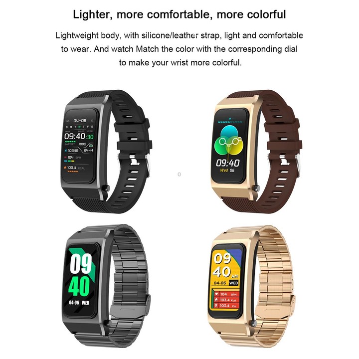 B7 Pro 1.5 inch 2 in 1 Bluetooth Earphone Silicone Strap Smart Watch, Support Heart Rate / Sleep Monitoring(Gold)