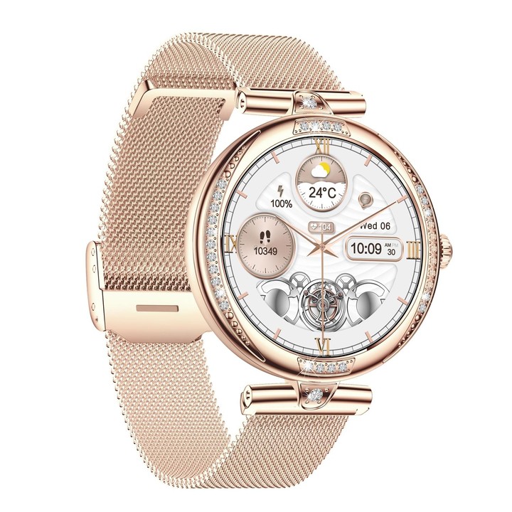 NX17 Pro 1.19 inch AMOLED Screen Steel Strap Smart Watch, Support Health Monitoring / Bluetooth Call(Gold)