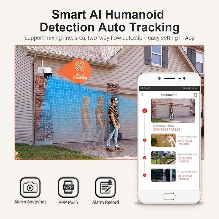ESCAM QF518 5MP Smart WiFi IP Camera, Support AI Humanoid Detection / Auto Tracking / Dual Light Night Vision / Cloud Storage /