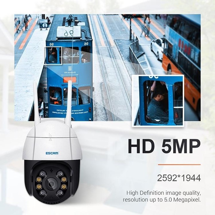 ESCAM QF518 5MP Smart WiFi IP Camera, Support AI Humanoid Detection / Auto Tracking / Dual Light Night Vision / Cloud Storage /