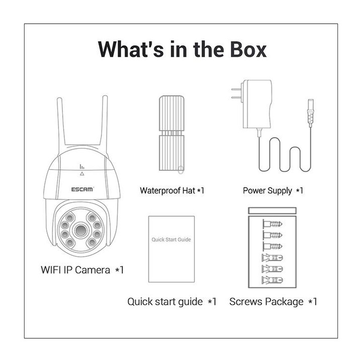 ESCAM QF518 5MP Smart WiFi IP Camera, Support AI Humanoid Detection / Auto Tracking / Dual Light Night Vision / Cloud Storage /