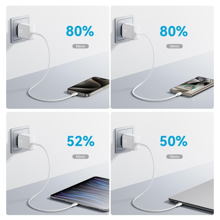 JOYROOM JR-TCF24 30W USB-C / Type-C Fast Charger with Cable Set, Specification:EU Plug(White)