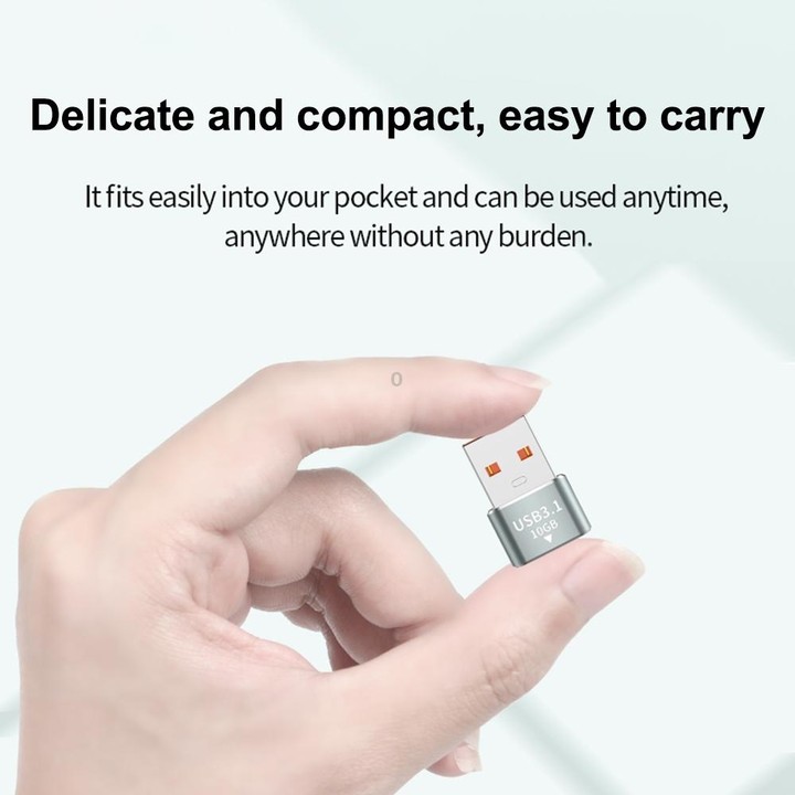 120W 10Gbps USB3.1 Male to USB-C / Type-C Female OTG Mini Adapter(Black)