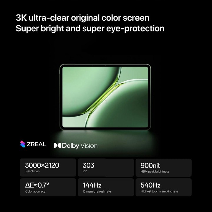 OnePlus Pad Pro 12.1 inch Tablet PC, 12GB+256GB, ColorOS 14.1 Qualcomm Snapdragon 8 Gen3 Octa Core(Green)