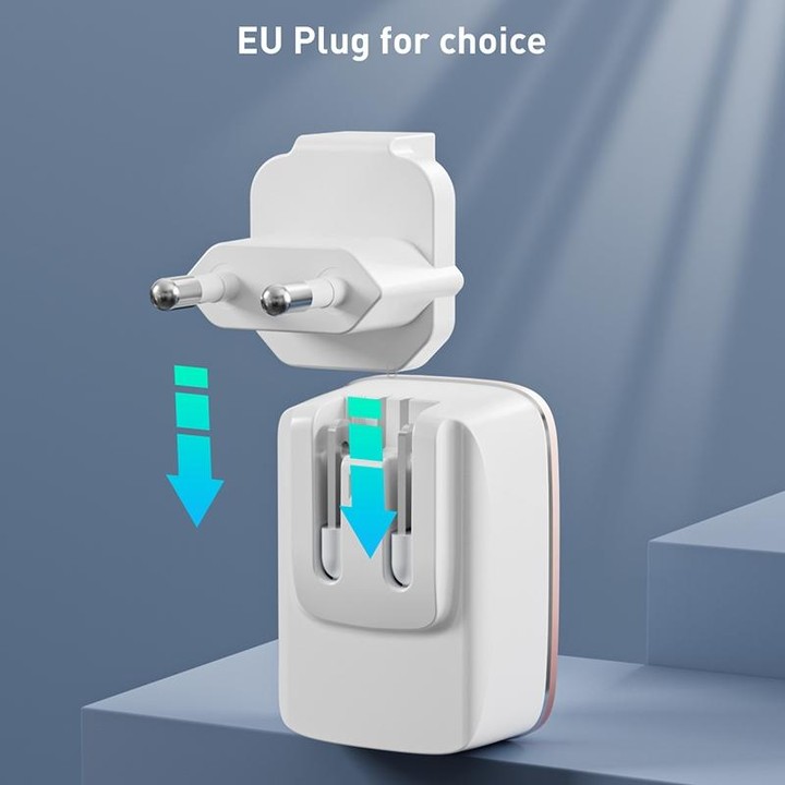 LDNIO A1204Q QC3.0 18W USB Fast Charger with 1m USB to Micro USB Cable, Plug Type:AU Plug(White Gold)