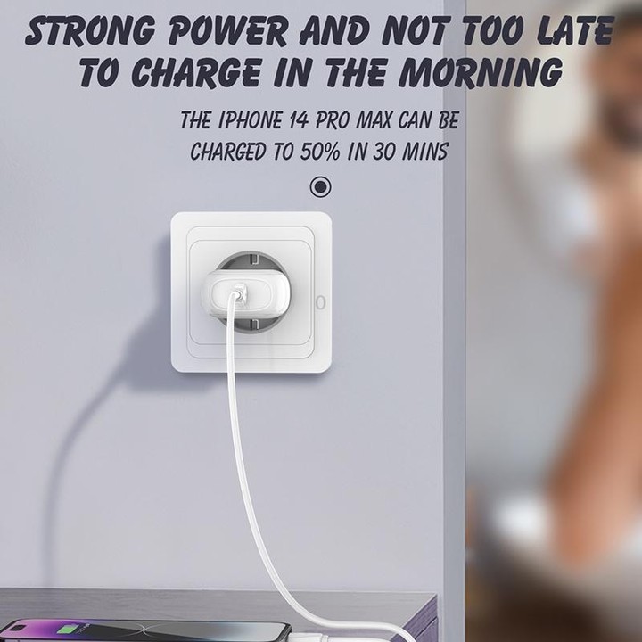 LDNIO A1206C PD27W USB-C / Type-C Fast Charger with 1m Type-C Cable, Plug Type:EU Plug(White)