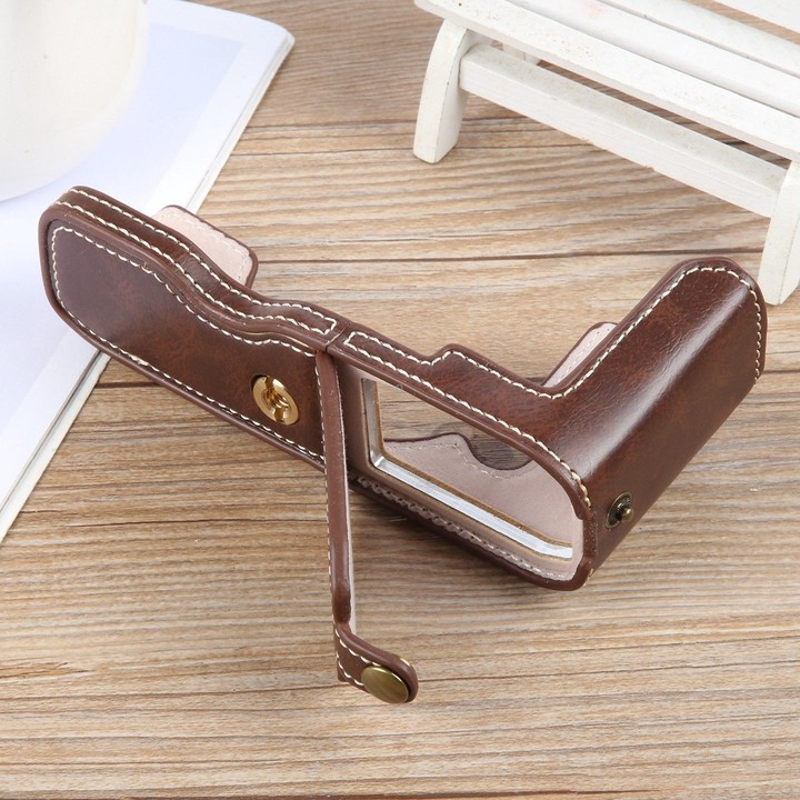 For Nikon ZFC Glossy PU Leather Camera Half Case Base(Coffee)