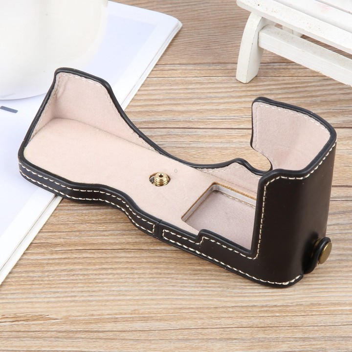 For Nikon ZFC Glossy PU Leather Camera Half Case Base(Black)