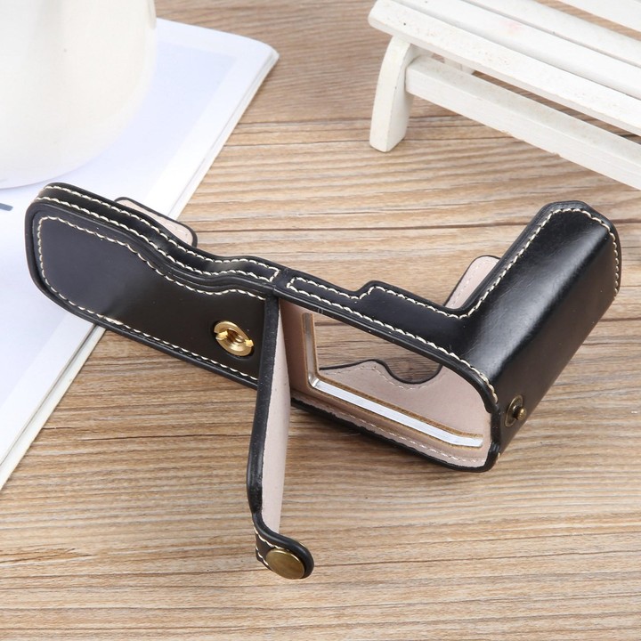 For Nikon ZFC Glossy PU Leather Camera Half Case Base(Black)